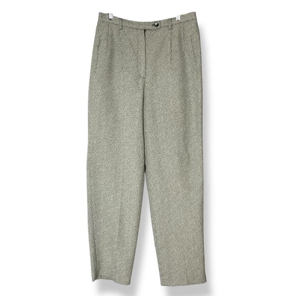 Vintage Larry Levine Slacks Women High Waisted Trousers Woven Office Retro Style - Picture 1 of 14